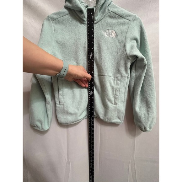 The North Face Kids Mint Green Full Zip Fleece Hoodie Jacket Size M 10 Teen - Picture 4 of 11